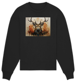 Hirsch-Waldgeist in Herbstfarben - Organic Oversize Sweatshirt