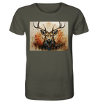 Hirsch-Waldgeist in Herbstfarben - Organic Shirt