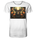 Hirsch mit Blumen in Orange und Schwarz - Organic Shirt