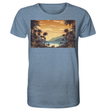 Vintage Hawaii Beach Earth Tones - Organic Shirt (meliert)