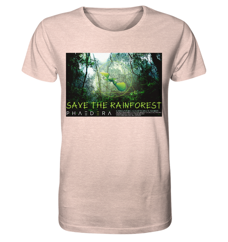 Nachhaltiges T-Shirt (meliert) | fair, vegan, nachhaltig | Rainforest (Creme-Pink meliert) | Phaedera UG