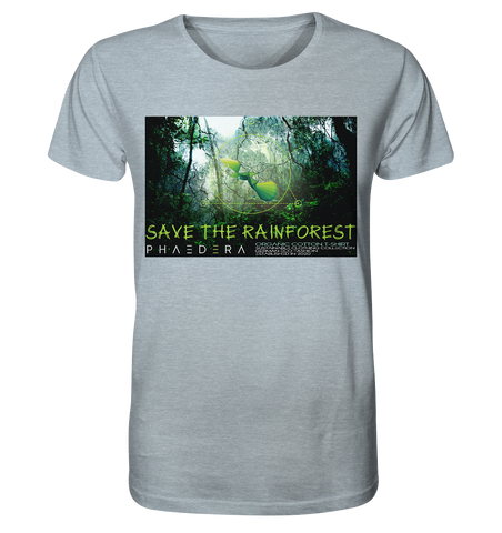 Nachhaltiges T-Shirt (meliert) | fair, vegan, nachhaltig | Rainforest (Eisblau meliert) | Phaedera UG